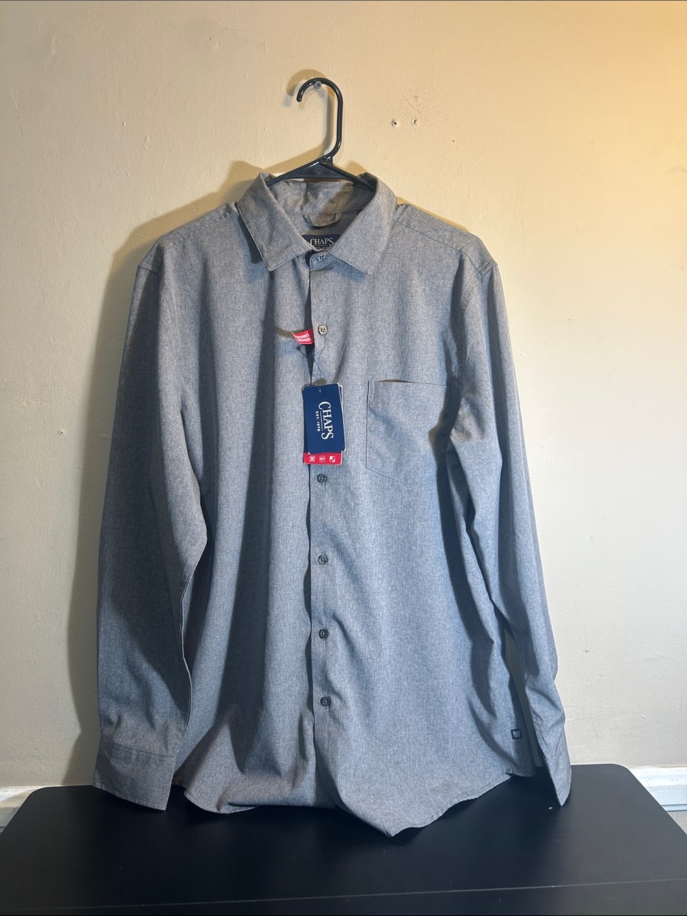 Chaps Men’s Gray Casual Button-Down Shirt New with Tags Size Large